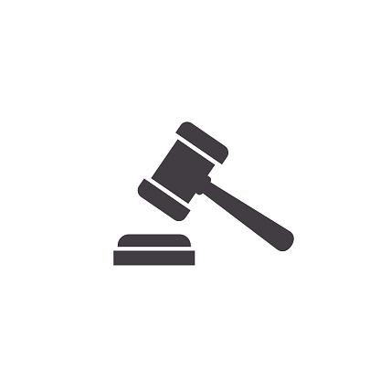 Judge gavel Icon, Vector Simple illustration isolated on white background.